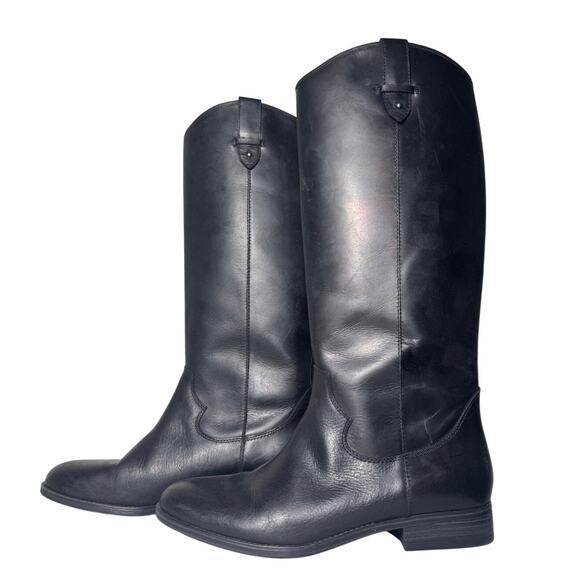 Frye & Co Tania Pull On Black Tall Riding Boots Women’s Size 9 Equestrian - Picture 1 of 6